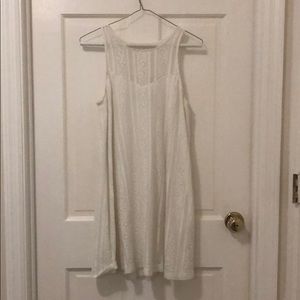 white lace mini dress